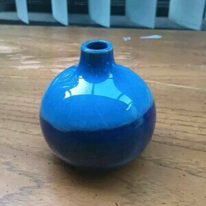 Studio Art Pottery Small Blue Bud Vase